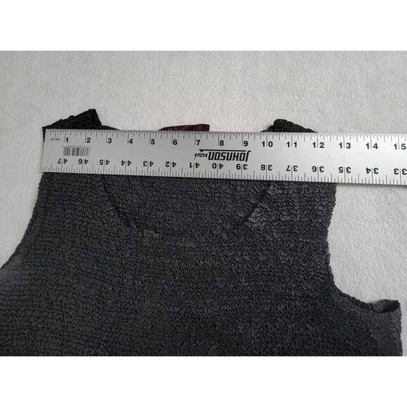 Pleats Collection By Pings Imports Womens Black Sleeveless Textured Top Large - Picture 6 of 8